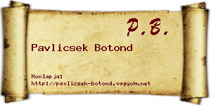 Pavlicsek Botond névjegykártya