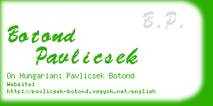 botond pavlicsek business card